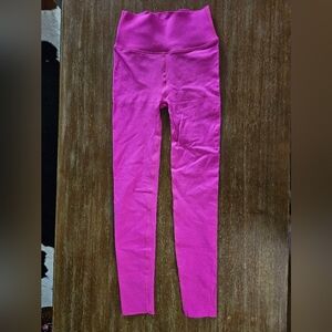 Fabletics Neon Pink Leggings Thick Fabric High Waist - Small - Hot Pink